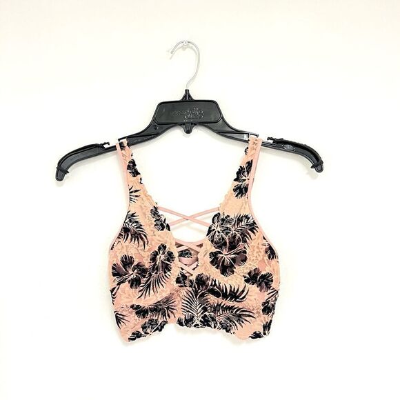 PINK Tropical Print Bralette - Picture 1 of 7